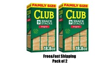 2 Pack Club Snack Stacks Original Crackers Lunch Snacks 9 Count