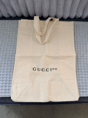 GUCCI Canvas Tote Shopping Shoulder Bag Beige New