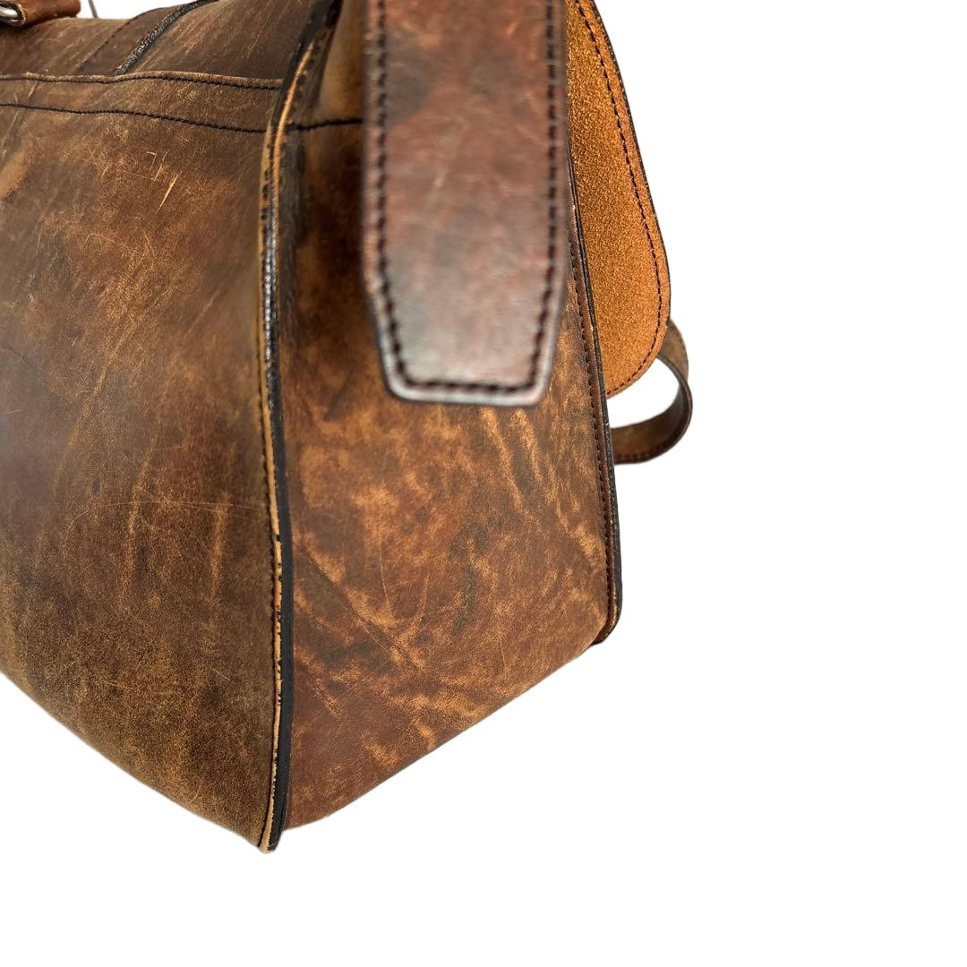 PORTER GROUND 70th Anniversary Leather Messenger Bag Vintage Dark Brown Japan