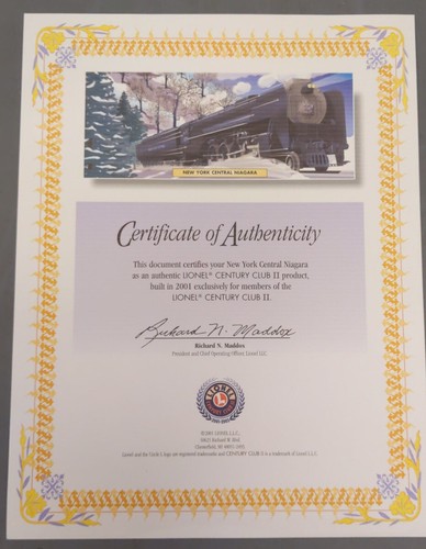 Lionel 6-28069 O New York Central Niagara 4-8-4 Steam Locomotive & Tender #6024 - Picture 6 of 7