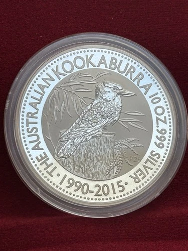 Perth Mint 2015 25 Year Anniversary 10oz Australian Kookaburra 999 Silver Coin