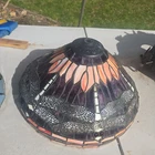 🔥 LARGE 16”VINTAGE DRAGONFLY TIFFANY STYLE GLASS LAMP SHADE–BEAUTIFUL GLOW 🔥