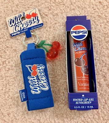 Vacation Sunscreen Lip Balm SPF 30 Wild Cherry Pepsi Sleeve Set 2 Summer Beach