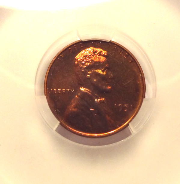 1951 PROOF LINCOLN CENT, GRADE PROOF 65 RED BROWN BY CACG THE PREMIUM GRADING CO