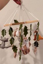First Landings Felt Baby Mobile for Crib - Forest Animal Hand Made