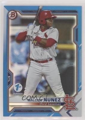2021 Bowman Draft 1st Edition Blue Foil 120/150 Malcom Nunez #BD-56 0m7o