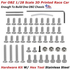 Hardware Kit For OBZ 1/28 Scale 3D Printed Race Car W/ Hex Tool Stainless Steel