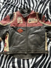 Giubbotto vintage da moto in pelle vera