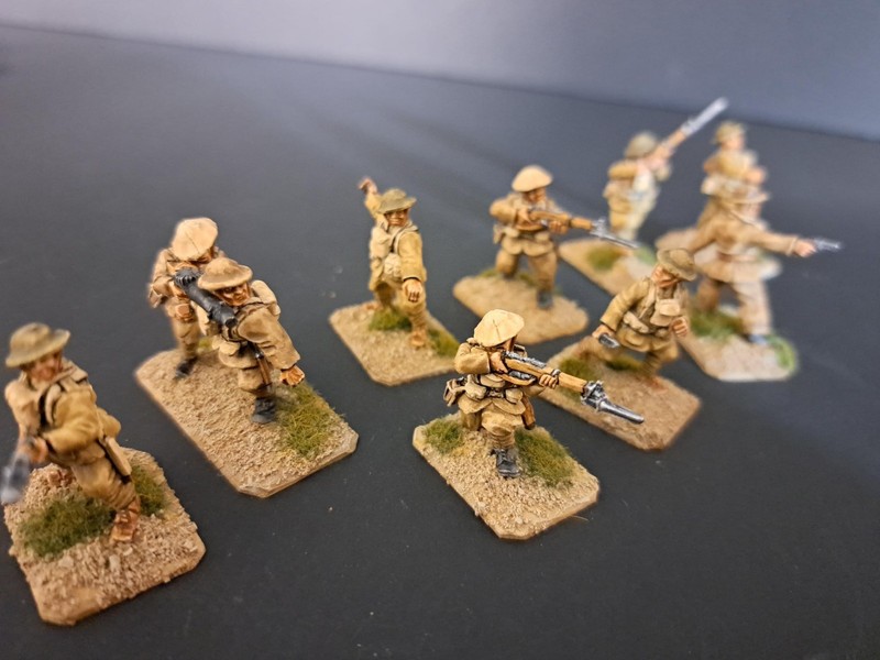 10 Painted WW1 28mm Metal British / UK infantry squad - Old Glory Miniatures