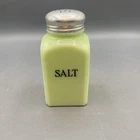 Vintage McKee Uranium Custard Glass Salt Shaker UV Glow 1930s Depression Glass