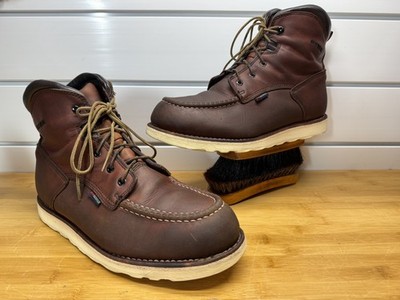 Red Wing 405 Moc Toe Work Boots Men 13 D Brown Leather 6  EH Slip Resistant B50