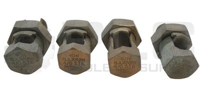 BLACKBURN 40H SPLIT BOLT CONNECTOR, LOT OF 4, 4/0 STR, 250MCM, 1 STR