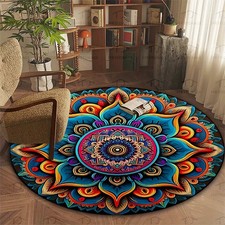 A circular Mat suitable for hallway entrances, bedrooms, living rooms, homes, ga