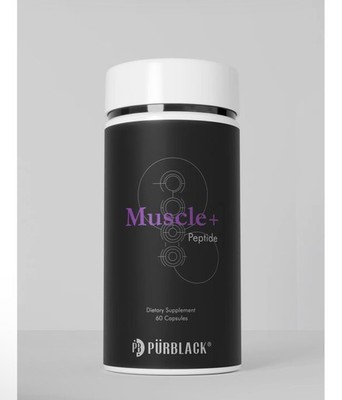 New Pürblack Muscle+ Peptide Dietary Supplement, 60 Caps (30 Servings) Exp, 2027