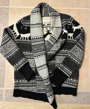 Cambridge Dry Goods Sweater Womens Medium Lambs Wool Blend Cardigan Shawl Collar