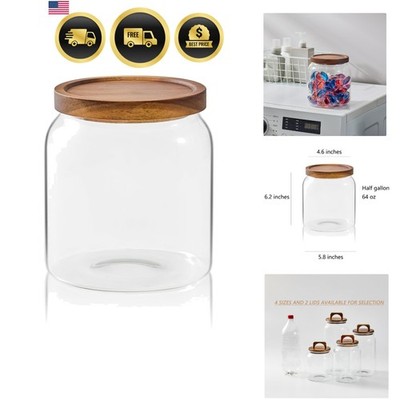 Glass Jars for Laundry Room Organization, Half-Gallon Laundry Pods Container,...