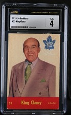 1955-56 Parkhurst #33 King Clancy Toronto Maple Leafs - CSG 4 VG/Ex 