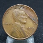 1945 Lincoln Wheat Cent 1c with lamination ERROR