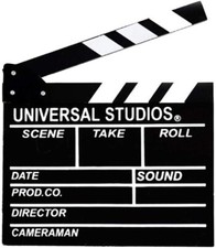 Movie Film Clap Board, 12"X11" Hollywood Wooden Clapper Board