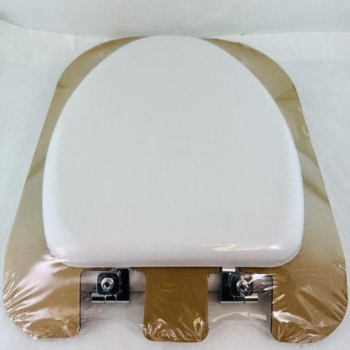 Mayfair Padded Toilet Seat with Chrome Hinges Soft Vinyl Elongated White - Picture 3 of 9