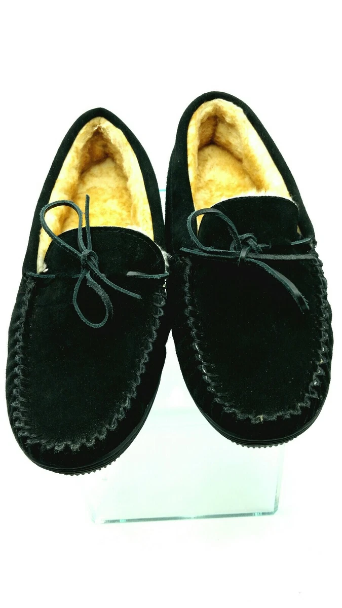 Tamarac by Slippers International Black Suede Leather Women s Moccasin 1009
