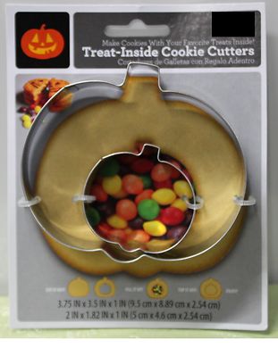 TREAT-INSIDE KÜRBIS AUSSTECHER SET Halloween Backen Party Metall Urlaub NEU