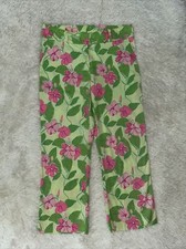 Lilly Pulitzer Cotton Blend Straight Leg Cropped Length Pants Size 2