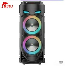 Portable Party Bluetooth PA Loudspeaker Dual Subwoofer With Microphone Remote