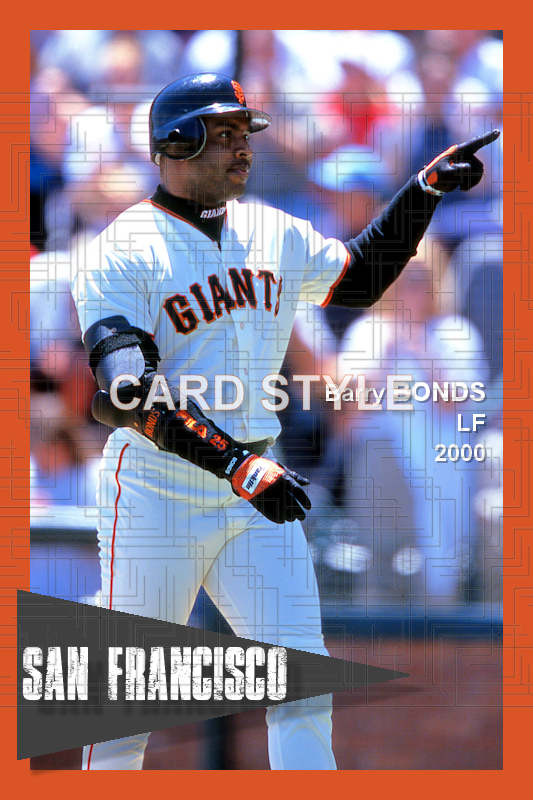 Barry Bonds - 2000 San Francisco Giants - choose a size - color