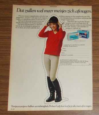 Seltene Werbung vintage TAMPAX TAMPONS Niederlande #1 1979