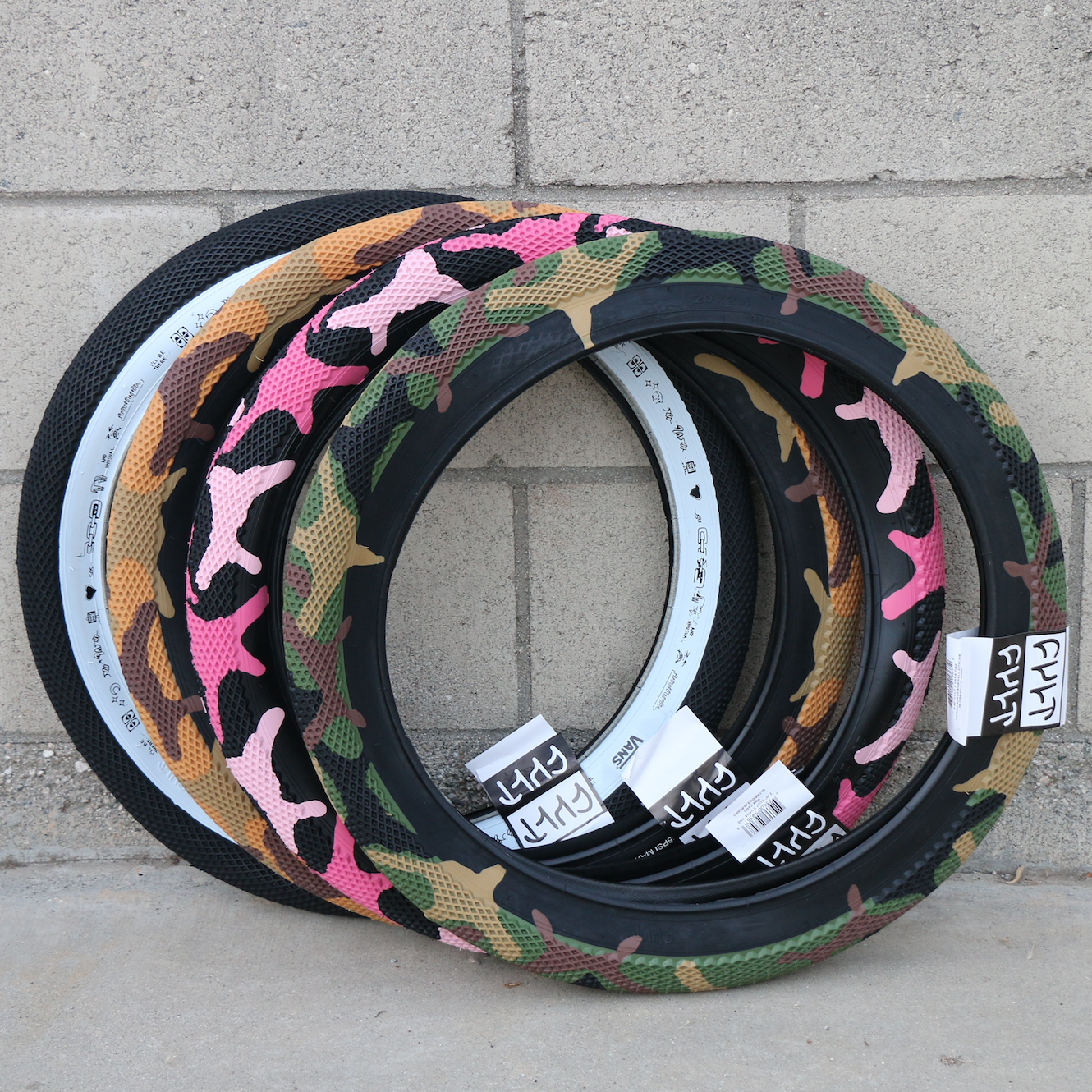 pink camo vans tires