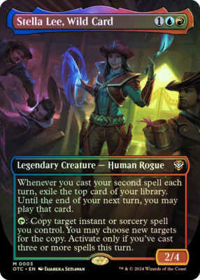 MTG FOIL Stella Lee, Wild Card Borderless - Outlaws of