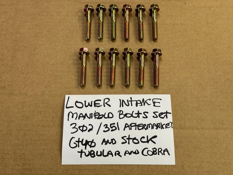 86-87-93 Ford Mustang Intake Manifold BOLTS Upper & Lower GT 302 HO SET EFI GT40 - Image 3 of 4