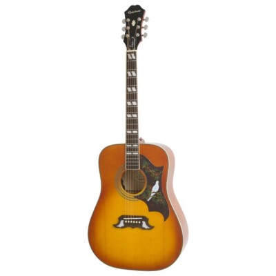 EPIPHONE Dove Studio Violinburst   Westerngitarre   Square Shoulder   Fishman