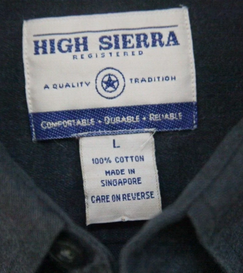 Large High Sierra Gray Men's Cotton Solid Pocket Dress Shirt Mans Top J99 - Image 4 of 4