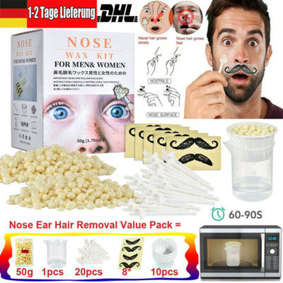 Nasenhaar Wachs Nose Wax Kit Schmerzlos Haarentfernung Set für Männer und Frauen