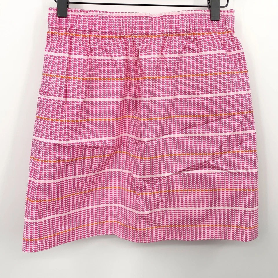 Falda Vineyard Vines Niños Talla Grande 14 Rosa Blanco Logo de Ballena Rayas Pull On Foto 3 de 4