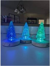 NEW Target Bullseye Playground Christmas 2023 Iridescent Glass4.5" Tree Set of 3