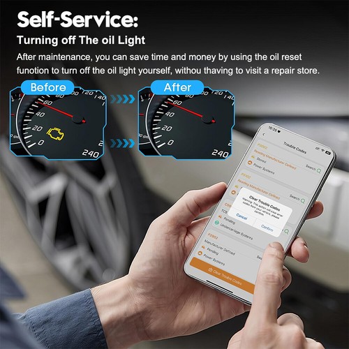 OBD2 Scanner Reader Bluetooth Wireless Auto Diagnostic Scan Tool for iOS Android - Picture 13 of 20