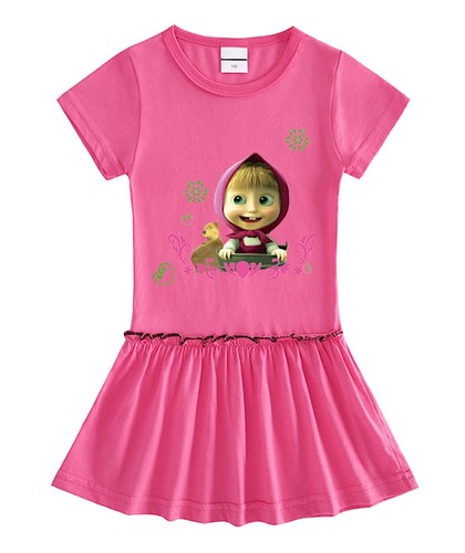 Masha Vestito Bambina Casual Cotone Girl Summer Dress Masha Bear MABDR07 - VM - Picture 18 of 20