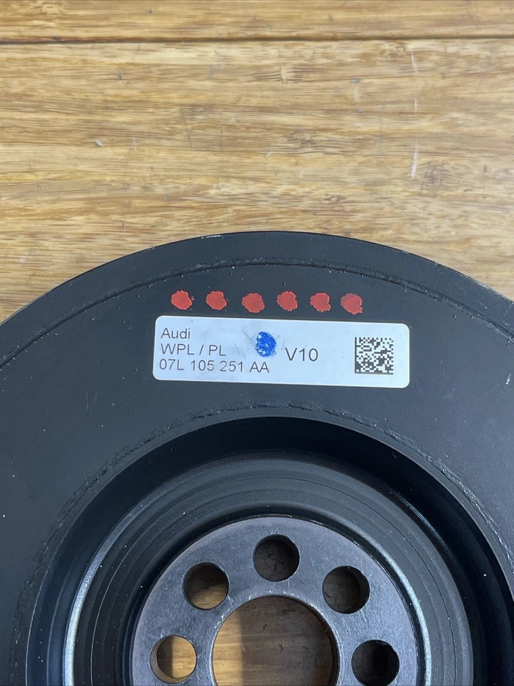 Amortiguador de vibración del cigüeñal del motor V10 5,2 L fabricante de equipos originales Audi R8 2017-2023 18 k millas Foto 3 de 4