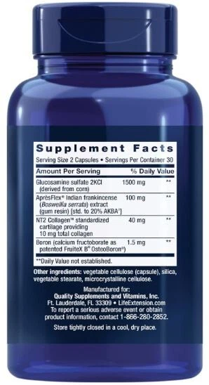 Life Extension ArthroMax Advanced con colágeno NT2 y AprèsFlex 60 cápsulas Foto 2 de 4