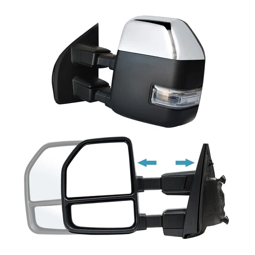 [Power+Heated] Fits 2017-2020 Ford F250 F450 F550 SD Towing Mirrors LH+RH Chrome