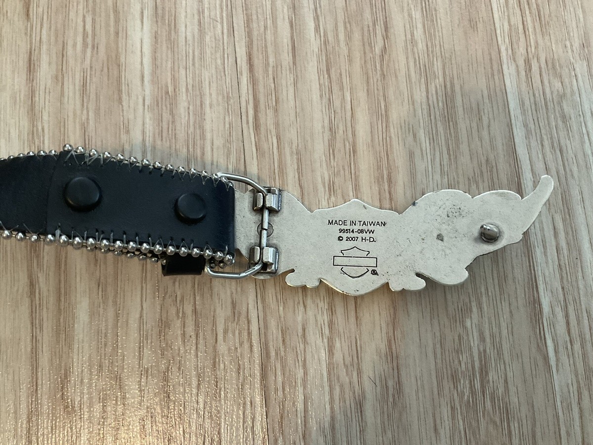 Harley Davidson Belt Studded Genuine Leather Black Women display picture 3