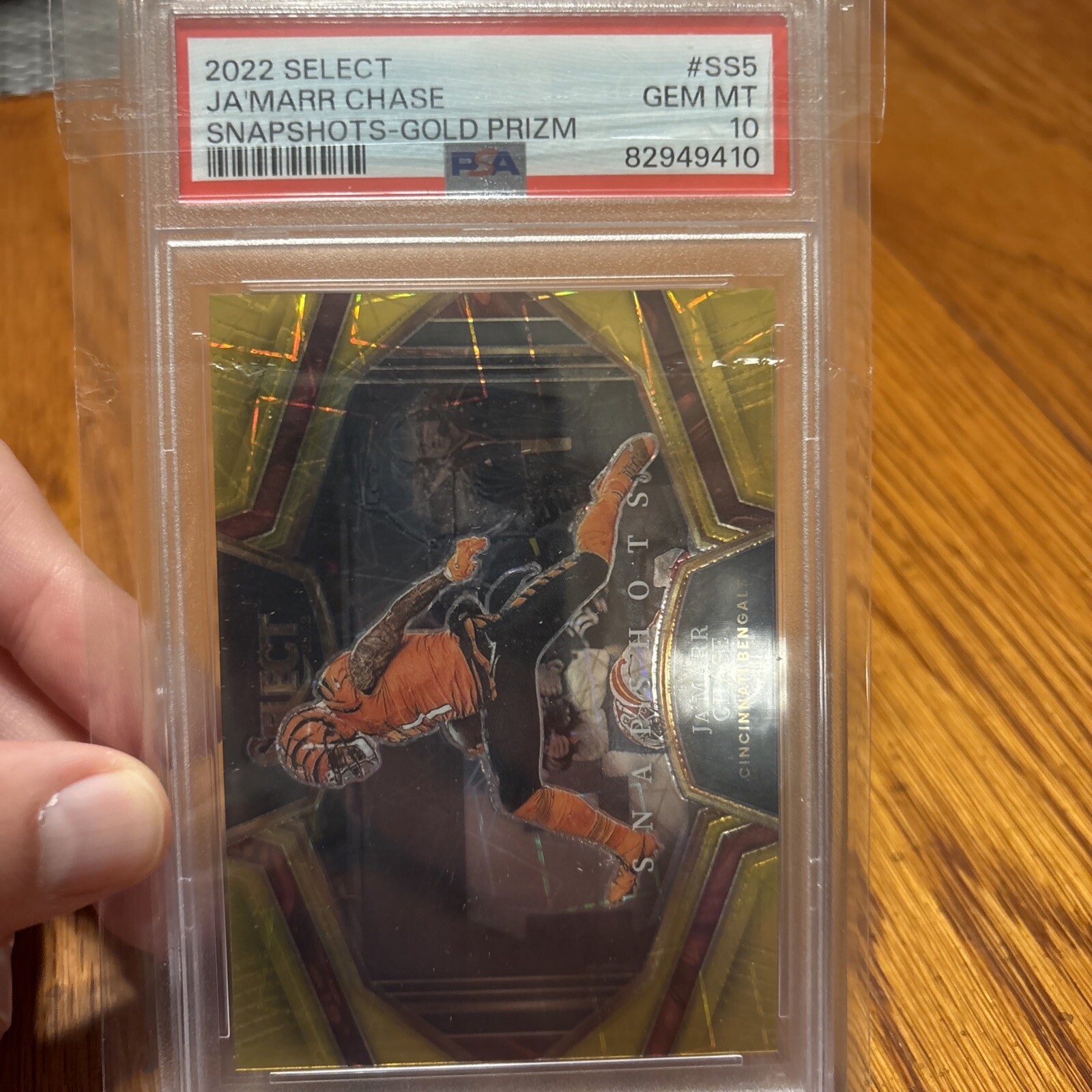 2022 Select Ja’marr Chase Snapshots Gold Prizm /10 #SS5 PSA Gem Mint 10📈📈
