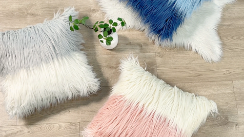 Tie Dye Cushion Cover Mongolian Fuzzy Faux Fur Throw Pillow Covers 20" x 20" Dec - Video 1 of 1