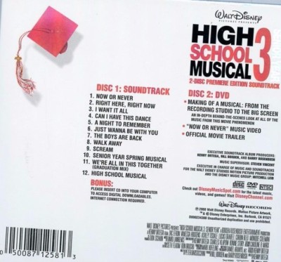 HIGH SCHOOL MUSICAL 3 SENIOR YEAR LIMITED ED. CD AND DVD * LIKE