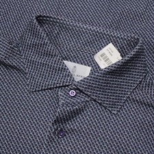 Emanuel Berg NWOT Casual Button Down Shirt Size L in Blue/Multi Cotton Blend