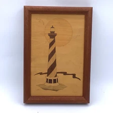 Cape Hatteras Lighthouse Wood Marquetry Art Jeff Nelson Hudson River Inlay Co.