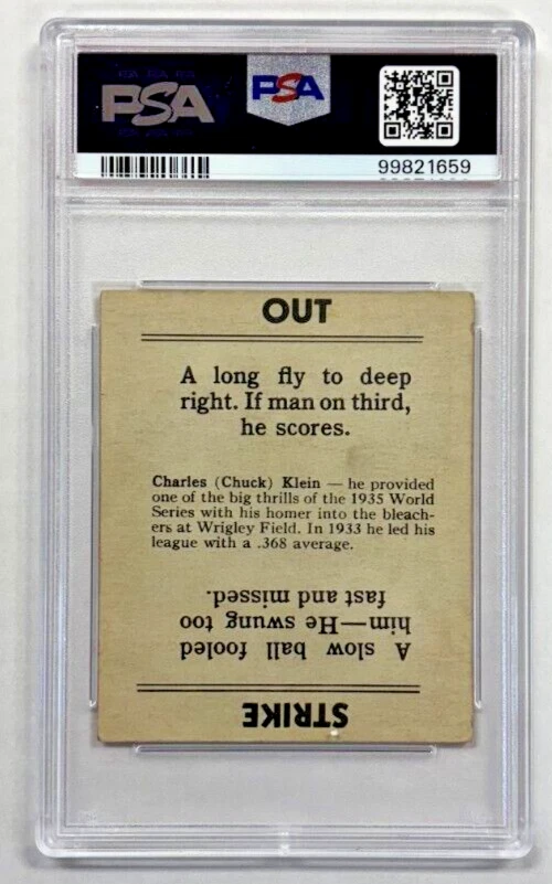 Chuck Klein 1936 Goudey R332 sin PSA 4 Chicago Cubs Salón de la fama Foto 2 de 3